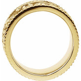 14K Yellow 9 mm Floral Band